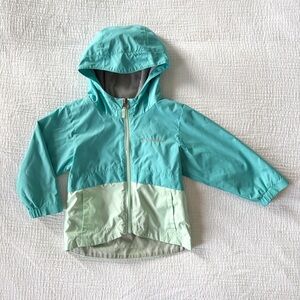 Columbia Rain-Zilla Lightweight Rain Jacket - Geyser Sea Ice Blue - Girl Size 2T